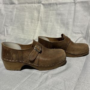 Sandgrens Senior Swedish Clogs Leather Size 41 Anatomisk Vintage Style Women 10